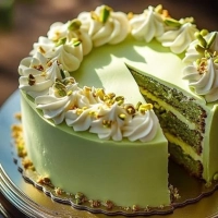 bolo de pistache feito pela sugar club, confeitaria em mogi das cruzes
